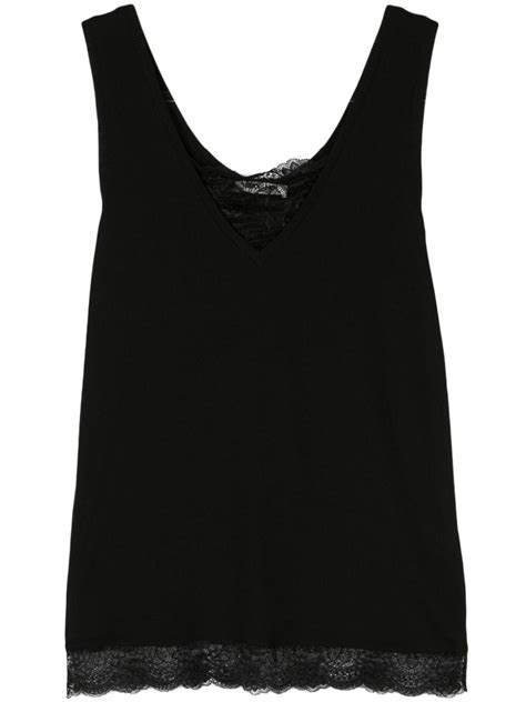 Max And Moi Lace Trim Ribbed Tank Top Farfetch