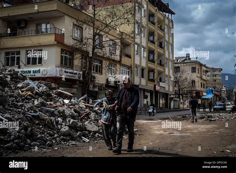 Gaziantep Turkey 16th Mar 2023 An Elderly Couple Seen Walking Past