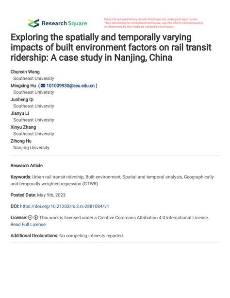 Pdf Exploring The Spatially And Temporally Varying Impacts Of Built