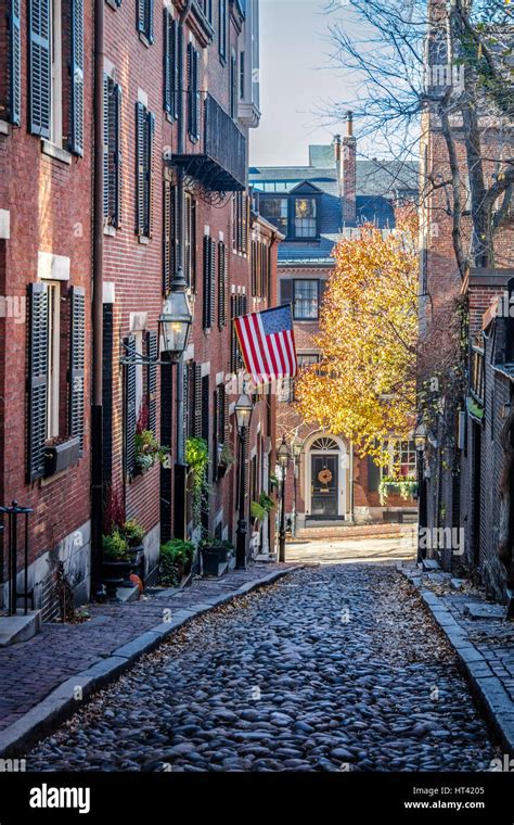 Acorn Street Boston Massachusetts USA Stock Photo Alamy