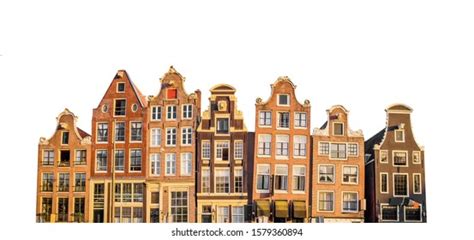 Typical Canal Houses Amsterdam Netherlands Isolated Stock Photo ...