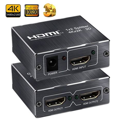 4K 60Hz HDMI 2.0 Splitter 1 in 2 out 1x2 Splitter HDMI2.0 4K Support ...