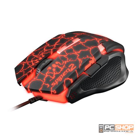 Mouse Gamer Fortrek Spider 2 2400dpi USB Preto Vermelho OM 705 PCSHOP