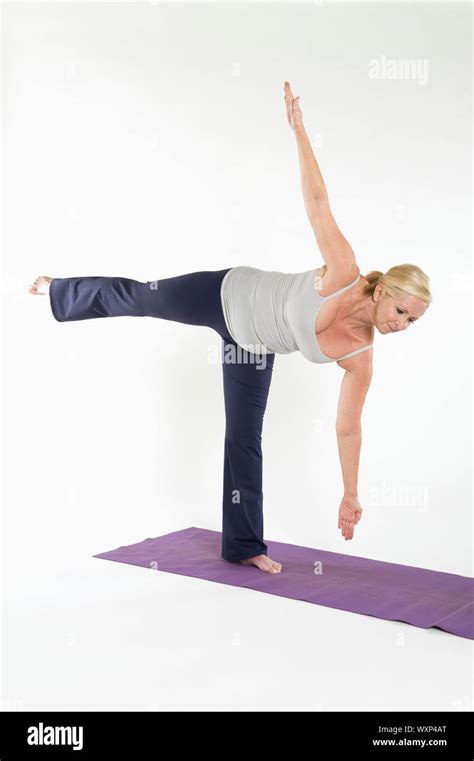 Mature Woman Exercising Stock Photo Alamy