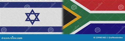 South Africa and Israel Fabric Texture Flag Stock Illustration ...