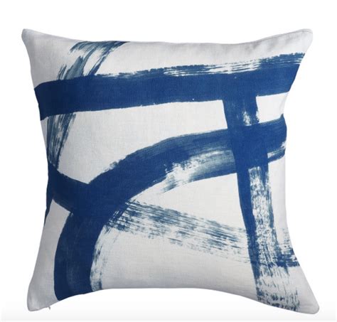 Abstract Blue Pillow Abstract Throw Pillow Linen Throw Pillow Toss Pillows Accent Pillows