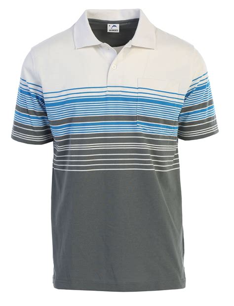 Gioberti - Gioberti Mens Slim Fit Striped Polo Shirt with Pocket - Walmart.com - Walmart.com