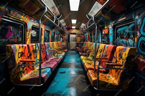 Premium AI Image | Subway Train Graffiti Ai