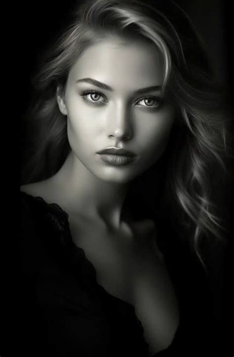 Pin On Rostros In 2024 Black And White Portraits Female Portrait Poses Dark Portrait