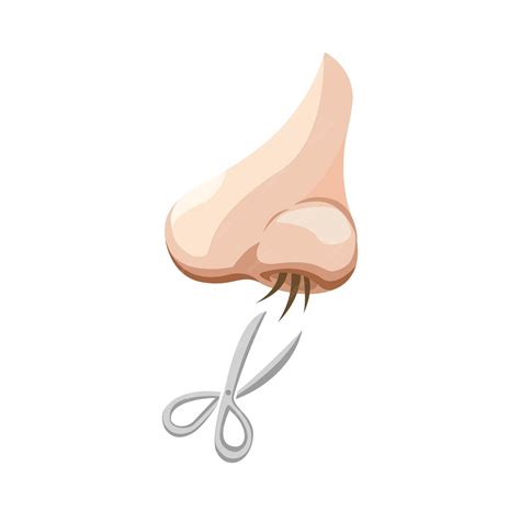 Rasage Des Poils Du Nez Avec Le Symbole Des Ciseaux Illustration De