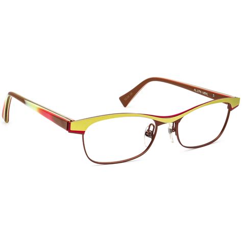 Alain Mikli Eyeglasses Al1296 M0hl Greenbrownred Browline France 53 18 140 Ebay