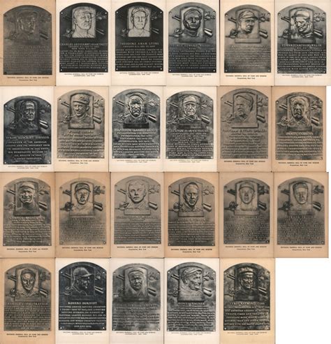 Lot of 23: Baseball Hall of Fame Plaques Cooperstown, NY Postcard