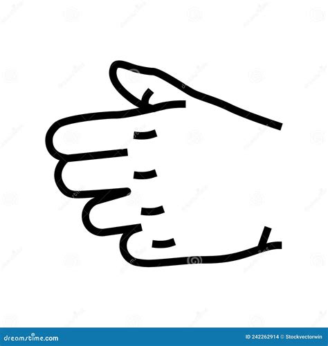 Grip Hand Gesture Line Icon Vector Illustration Stock Vector