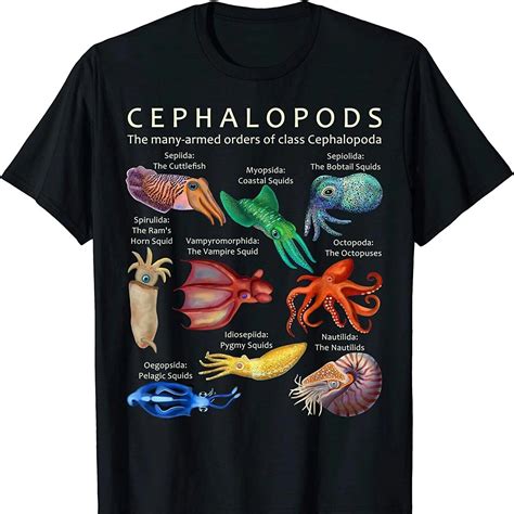 O cephalopod polvo lula chocos e nautilus t camisa nova 100 algodão