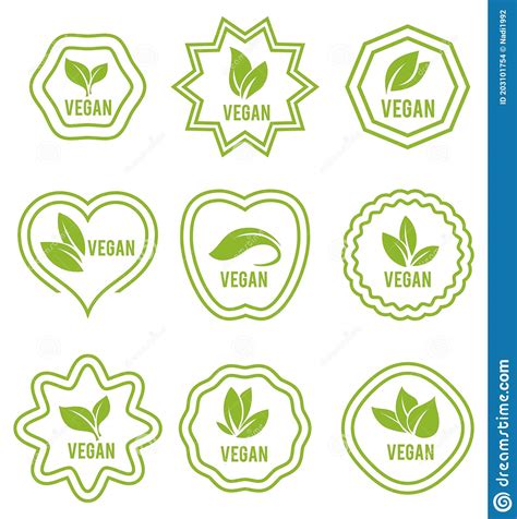 Vegan Icon Set Of Badges Emblems And Stamps Vector Stock Illustration