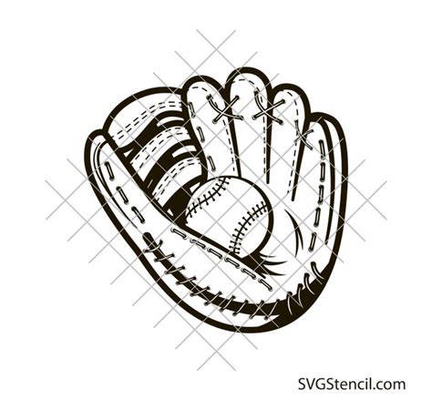 Softball glove svg | Baseball decal svg | T-ball shirt svg - SVGStencil