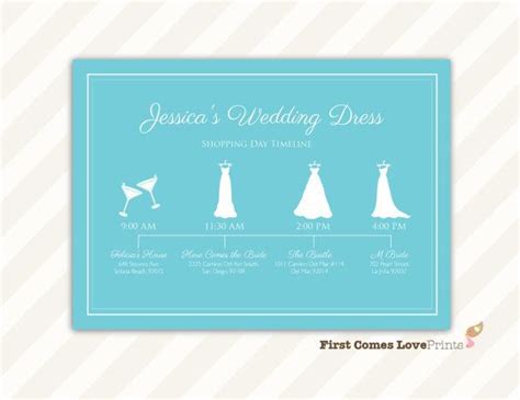 Wedding Dress Shopping Day Schedule For Bridesmaids Timeline