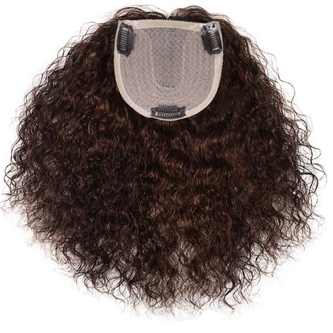 14 - 20 Inch Curly Hair Crown Toppers for Women Human Hair Pieces for Hair Loss