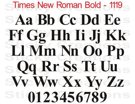 Custom Text Times New Roman Bold Font Customized Personalized Letters