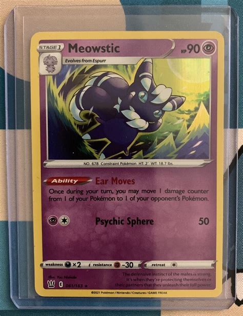 Meowstic Swsh Battle Styles Pok Mon Holo Rare Nm M Ebay