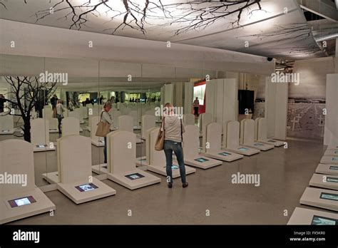 Display of headstones inside the Bastogne War Museum, Bastogne Stock Photo: 102158196 - Alamy