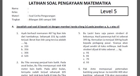 Soal Cerita Penjumlahan Dan Pengurangan Matematika Kelas 3 Sd NBKomputer