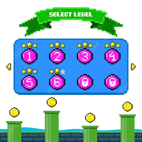 Level Select Vector Art Png Select Level Game Ui Screen Display