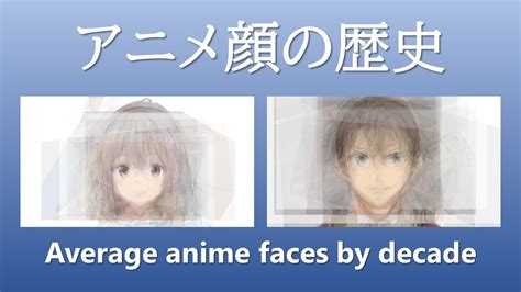 アニメ顔の歴史 平均顔 Average Anime Faces By Decade Youtube