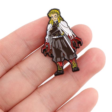 Demon Slayer Kyojuro Rengoku Diamond Enamel Pin Ayanawebzine