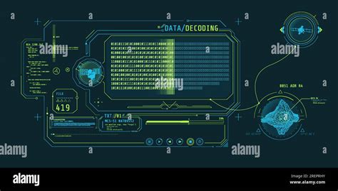 Interface For Decoding Object Data Received From Satellite Stock Vector