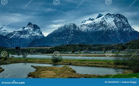 The mountains of Andalsnes stock image. Image of mountain - 296283955