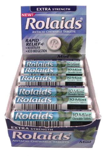 Pack Rolaids Extra Strength Antacid Chewable Tablets Each Box