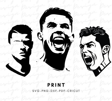 Cristiano Ronaldo SVG autocollant impression PNG Décalque Etsy France