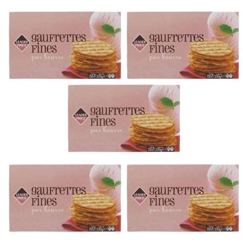 Lot De 5 Biscuits Gaufrettes Fines Pur Beurre 250g Par Paquet