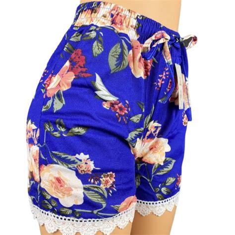 Womens Elastic High Waist Shorts