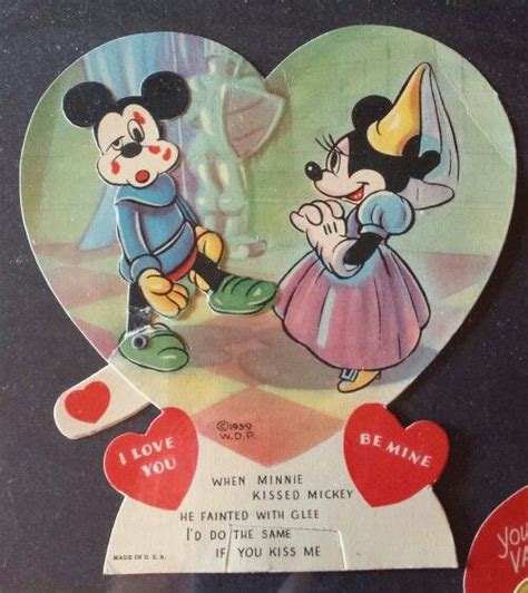 Vintage Valentines Mickey Mouse | Vintage valentine cards, Valentines ...