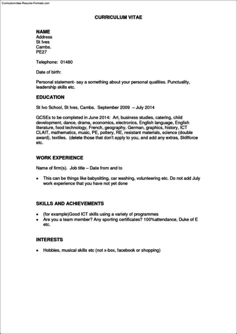 Resume Template For Work Experience - Free Samples , Examples & Format ...