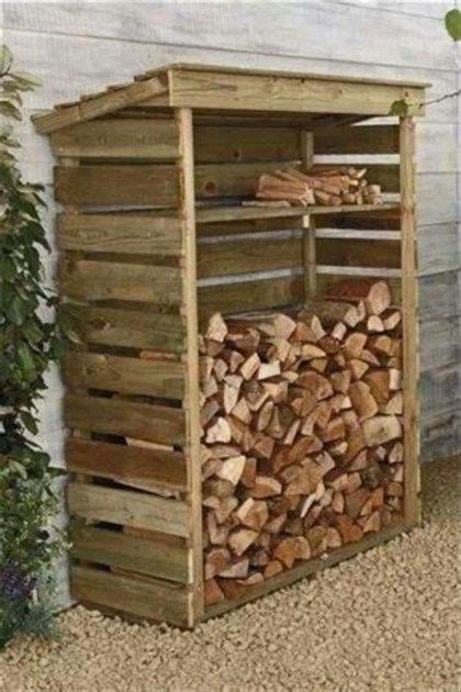 55 Easy DIY Outdoor Firewood Racks Tuin Pallet Houtopslag