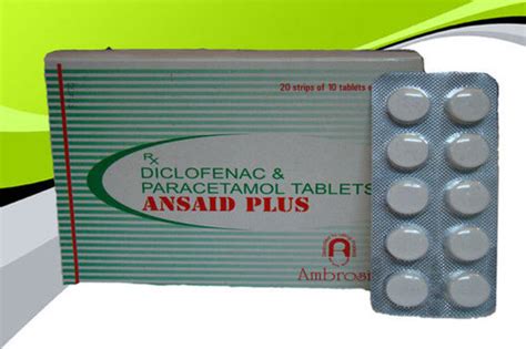 Ansaid Plus Tablets Diclofenac Sodium 50mg Paracetamol 500mg At