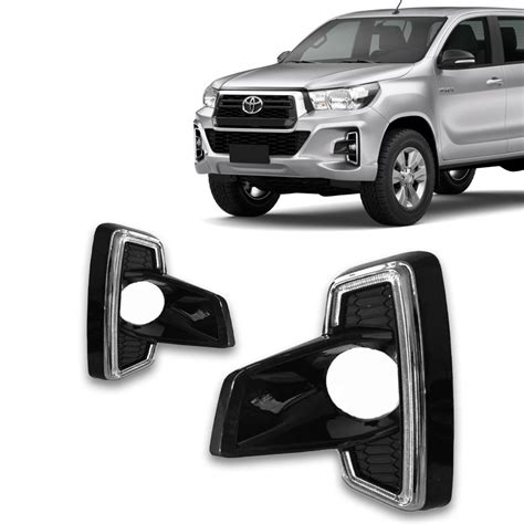 Kit Grade Moldura Milha Hilux Pick Up Led Chicote