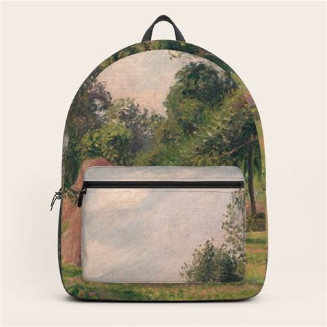 Camille Pissarro Haystacks Morning Éragny Backpack by LindenDesigns