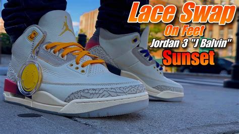 Lace Swap - Jordan 3 “J Balvin” Sunset 🌅 Mix Color - YouTube