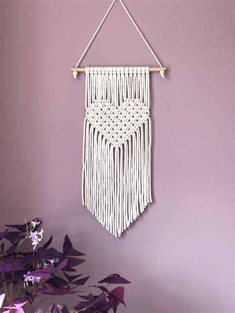 Macrame Heart Wall Hanging Love Heart Wall Ar Folksy