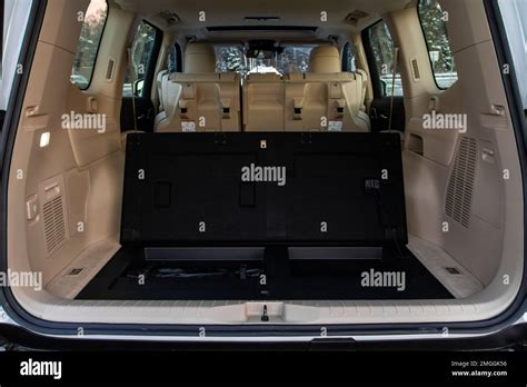 View Of The Rear Storage Area In A Suv Car Clean Open Empty Trunk