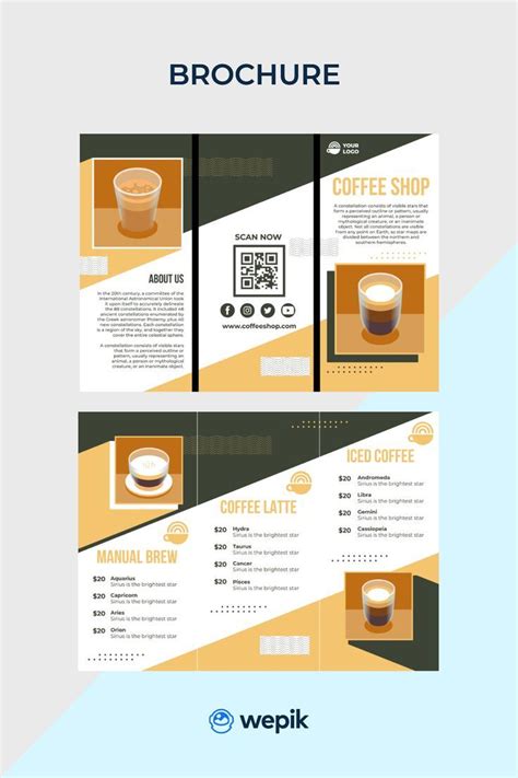 Pick This Geometric Duotone Coffee Shop Brochure Template And Customize