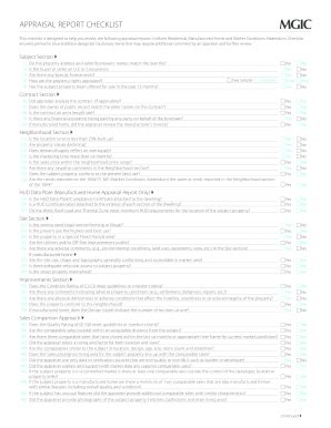 Form Mgic Appraisal Report Checklist Fill Online Printable