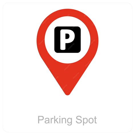 Parking spot and location icon concept | Premium Vector