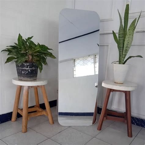 Jual Kaca Cermin Standing Mirror Aesthetic Curve UK 122CM X 40CM