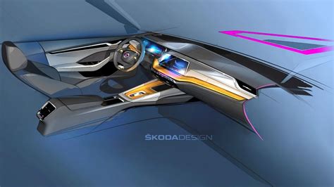 2020 Skoda Octavia Interior Design Teased In Official Sketches