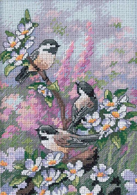 Chickadees In Spring Cross Stitch Kit By Dimensions The Happy Cross Stitcher